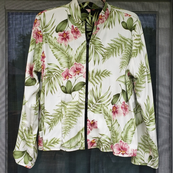 Reversible zip Tropical jacket L Hawaii - Picture 3 of 6